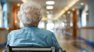 Elderly woman in nursing home